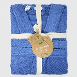Garnero Arredamenti Accappatoio bagno in cotone taglia S/M Gobi Blu Hot