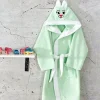 Garnero Arredamenti Accappatoio con cappuccio bambino taglia 3/4 anni verde Coniglio New