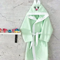 Garnero Arredamenti Accappatoio con cappuccio bambino taglia 1/2 anni Coniglio Verde Outlet