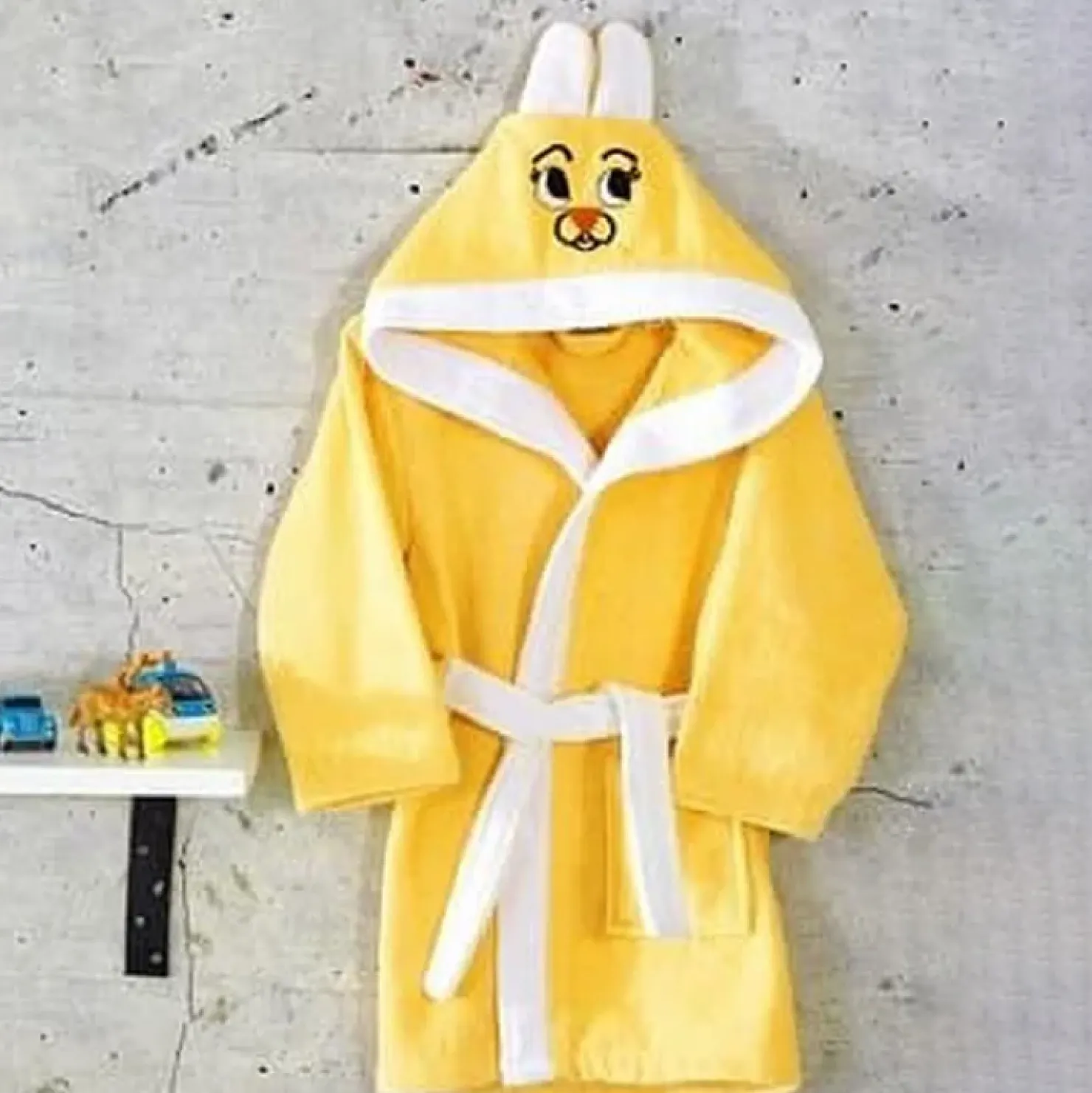 Garnero Arredamenti Accappatoio con cappuccio bambino taglia 7/8 anni Coniglio Giallo New