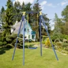 Garnero Arredamenti Altalena da giardino per bambini 1 posto 137x182cm acciaio Ludo Hot