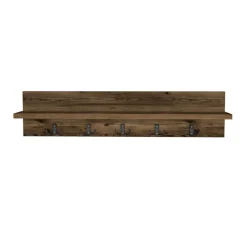 Garnero Arredamenti Appendiabiti da parete 80x18h cm con mensola Makira Noce Clearance