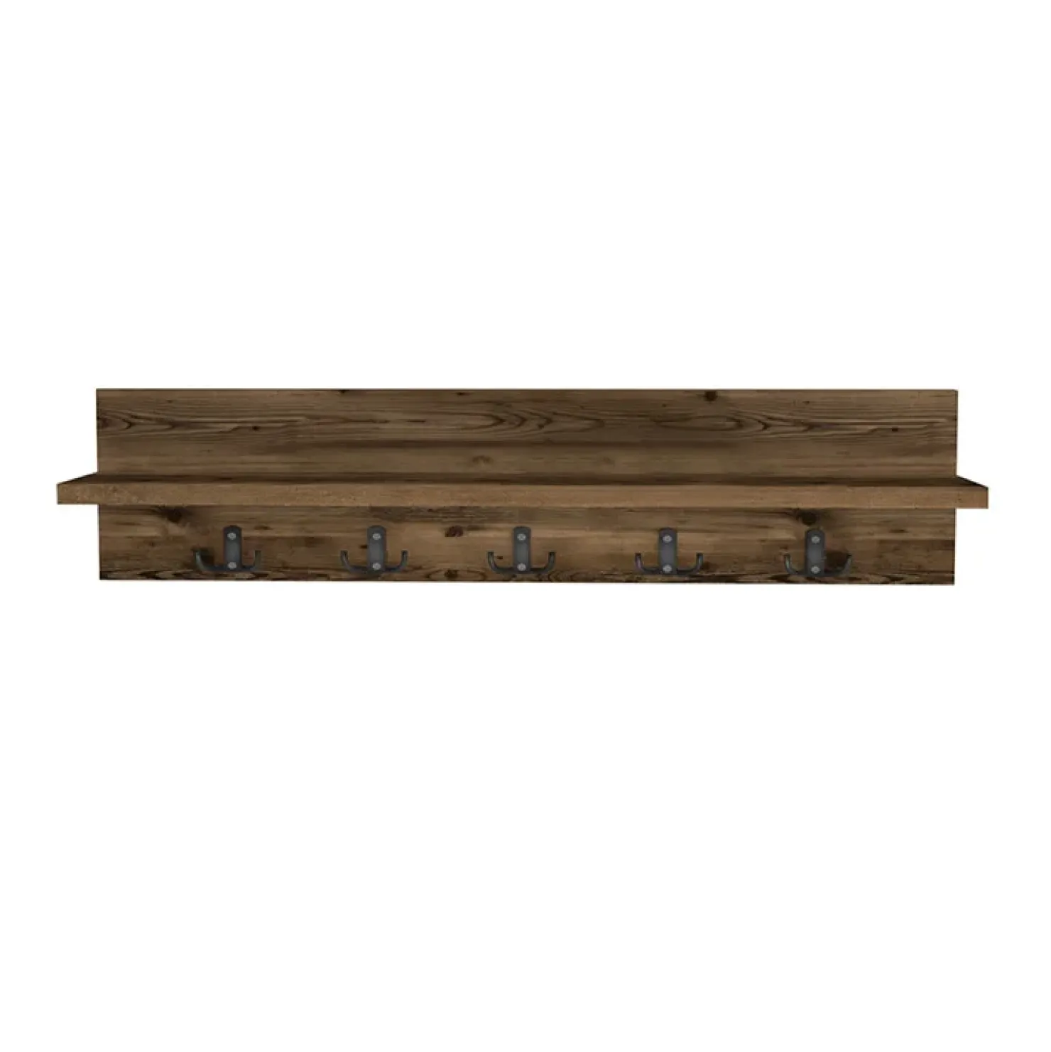 Garnero Arredamenti Appendiabiti da parete 80x18h cm con mensola Makira Noce Clearance