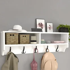 Garnero Arredamenti Appendiabiti da parete 120x37h cm con vani Fionia Bianco Best