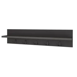 Garnero Arredamenti Appendiabiti da parete 80x18h cm con mensola Makira Antracite Outlet
