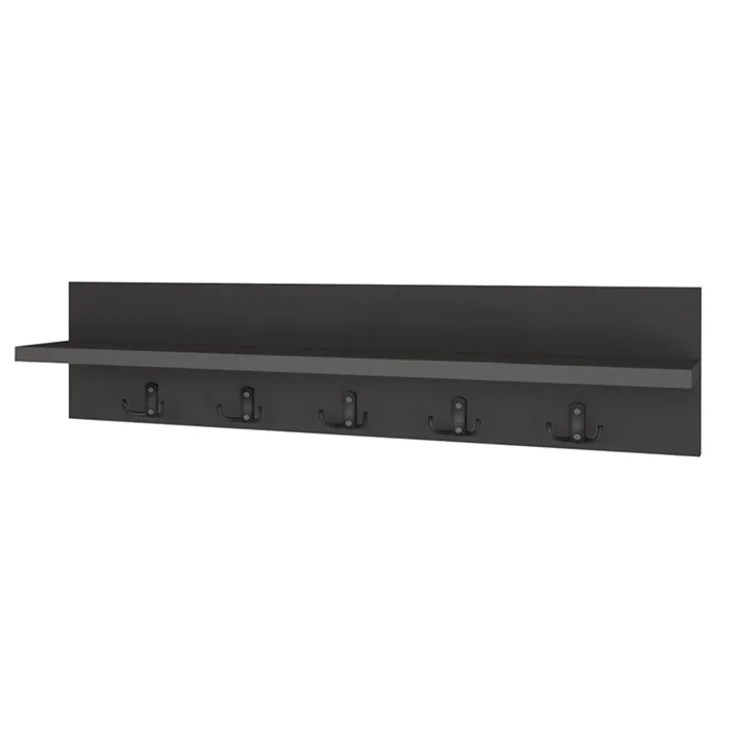 Garnero Arredamenti Appendiabiti da parete 80x18h cm con mensola Makira Antracite Outlet