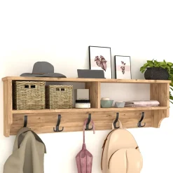 Garnero Arredamenti Appendiabiti da parete 120x37h cm con vani Fionia Rovere Clearance