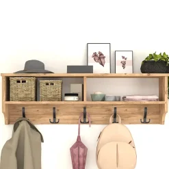 Garnero Arredamenti Appendiabiti da parete 120x37h cm con vani Fionia Rovere Clearance