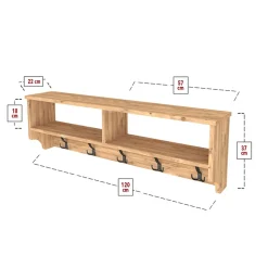 Garnero Arredamenti Appendiabiti da parete 120x37h cm con vani Fionia Rovere Clearance