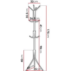 Garnero Arredamenti Appendiabiti da terra 35xh175 cm design moderno Elena Bianco Best