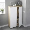 Garnero Arredamenti Armadietto ufficio 80x119h cm 2 ante rovere bianco opaco Work Discount