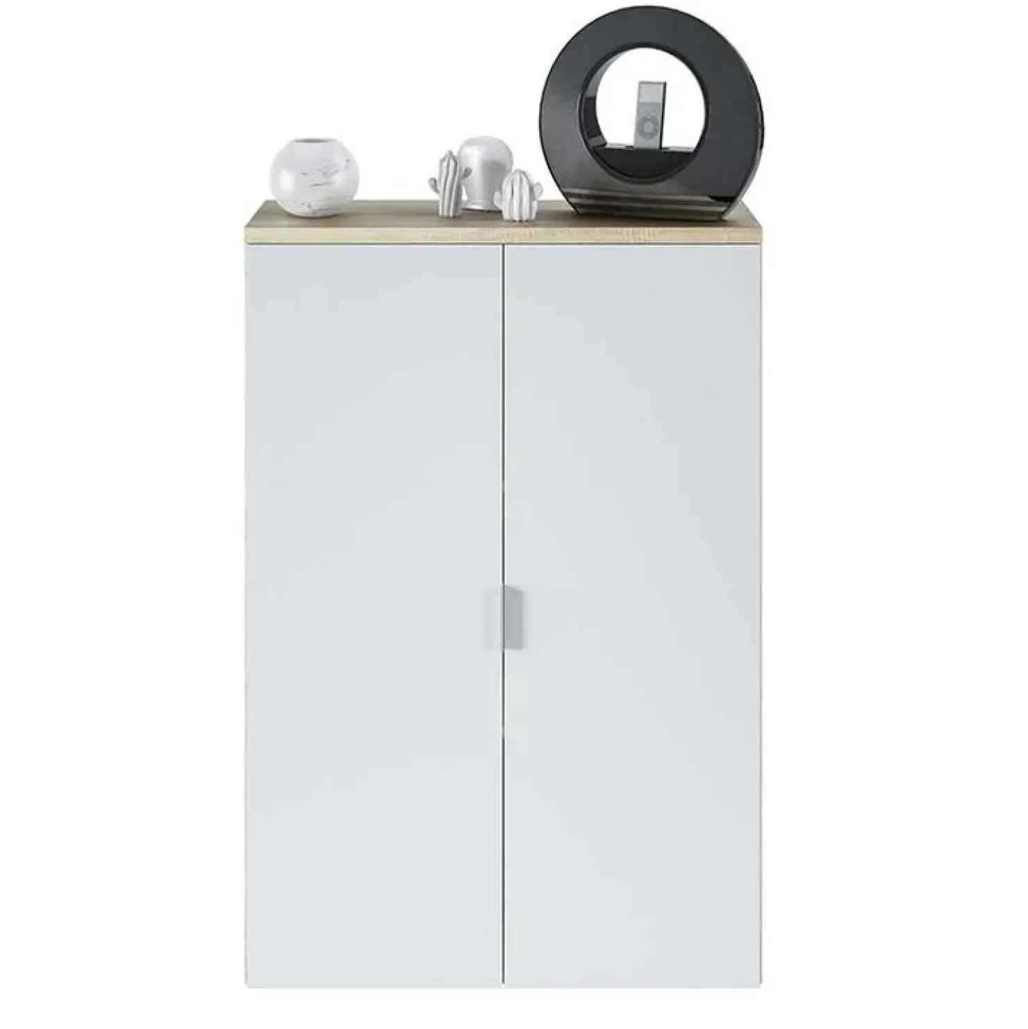 Garnero Arredamenti Armadietto ufficio 80x119h cm 2 ante rovere bianco opaco Work Discount