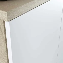 Garnero Arredamenti Armadietto ufficio 80x119h cm 2 ante rovere bianco opaco Work Discount