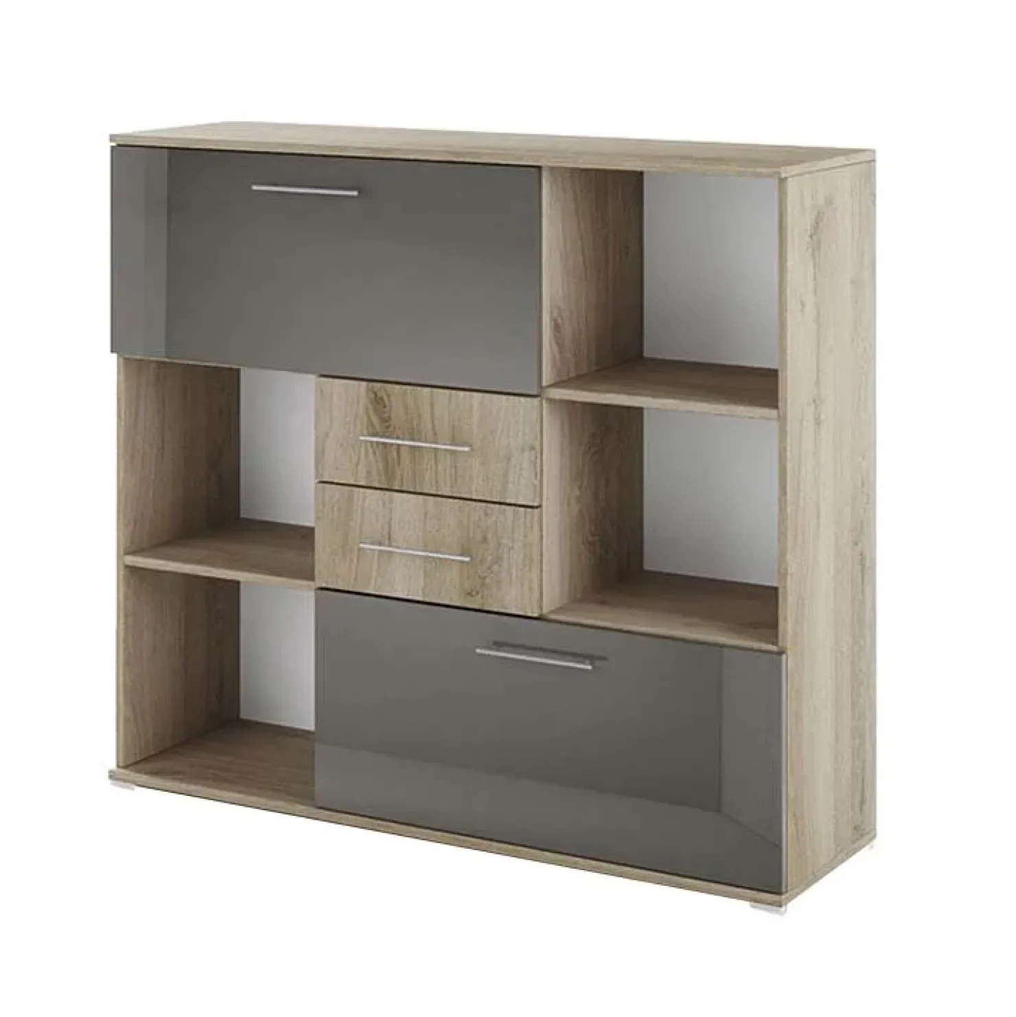 Garnero Arredamenti Armadietto ufficio 120x106h cm rovere antracite lucido Time V Hot