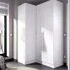 Garnero Arredamenti Armadio angolare 133x184h cm con barra appendiabiti legno bianco Juan Clearance