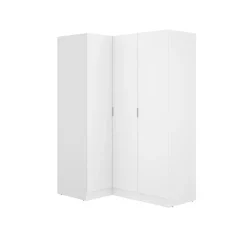 Garnero Arredamenti Armadio angolare 133x184h cm con barra appendiabiti legno bianco Juan Clearance