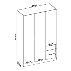 Garnero Arredamenti Armadio angolare 214x184h cm con ante e cassetti legno rovere Juan Discount