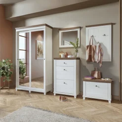 Garnero Arredamenti Armadio ingresso 120X216h cm 2 ante specchio bianco rovere Texel Hot