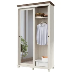 Garnero Arredamenti Armadio ingresso 120X216h cm 2 ante specchio bianco rovere Texel Hot