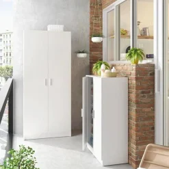 Garnero Arredamenti Armadio ingresso 73x180h cm 2 ante battenti multiuso bianco opaco Corie Best