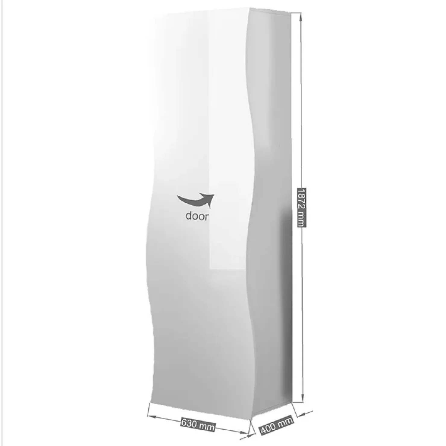 Garnero Arredamenti Armadio ingresso 63x188h cm bianco lucido Sea Gihome® Outlet