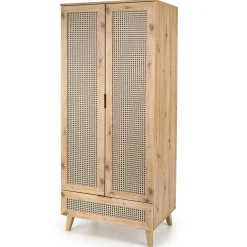 Garnero Arredamenti Armadio multiuso 80x200h cm 2 ante 1 cassetto moderno rovere Sombra Outlet