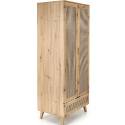 Garnero Arredamenti Armadio multiuso 80x200h cm 2 ante 1 cassetto moderno rovere Sombra Outlet