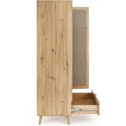 Garnero Arredamenti Armadio multiuso 80x200h cm 2 ante 1 cassetto moderno rovere Sombra Outlet