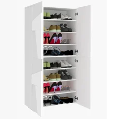 Garnero Arredamenti Armadio scarpiera 80x168h cm 4 ante Zenzero Bianco Lucido Sale