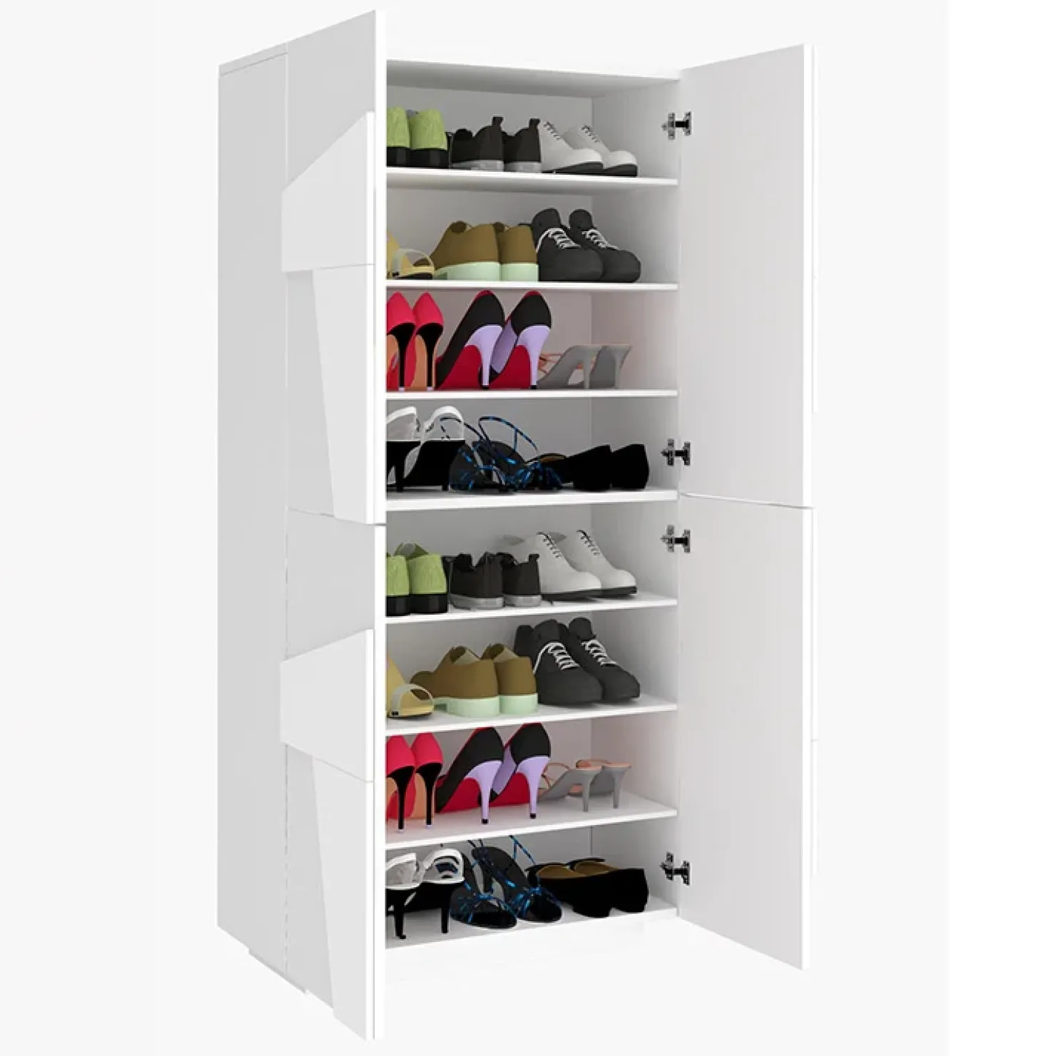 Garnero Arredamenti Armadio scarpiera 80x168h cm 4 ante Zenzero Bianco Lucido Sale