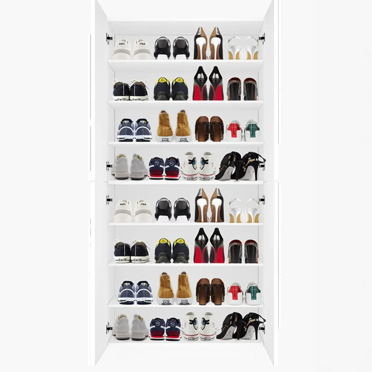 Garnero Arredamenti Armadio scarpiera 80x168h cm 4 ante Zenzero Bianco Lucido Sale