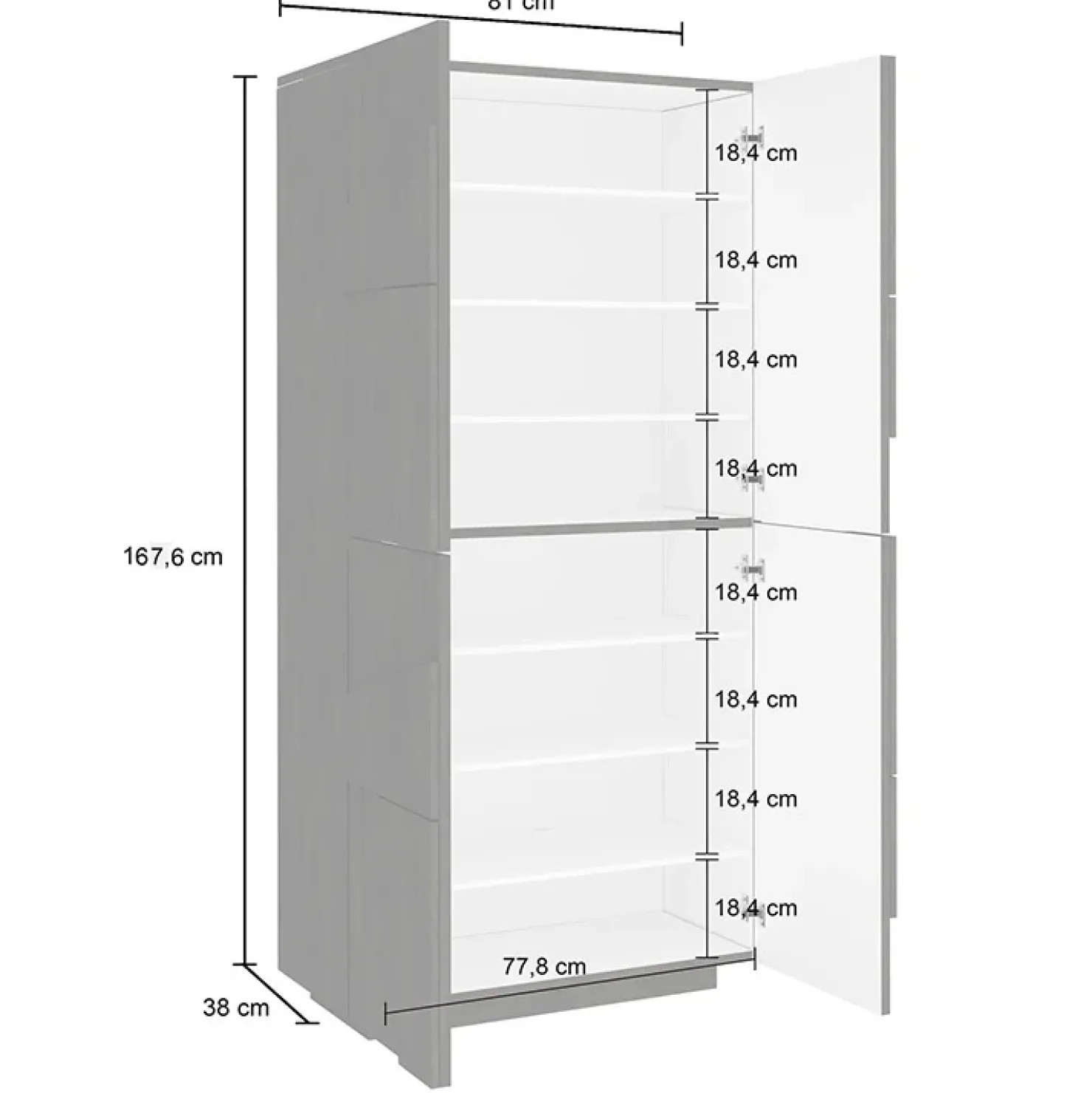 Garnero Arredamenti Armadio scarpiera 80x168h cm 4 ante Zenzero Bianco Lucido Sale