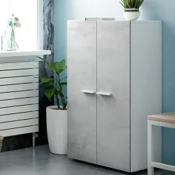 Garnero Arredamenti Armadio scarpiera 55x108h cm 2 ante battente bianco opaco cemento Tom Sale