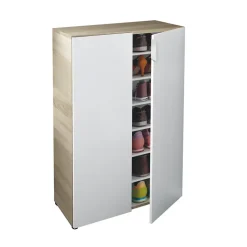 Garnero Arredamenti Armadio scarpiera 72x103h cm 6 ripiani bianco opaco rovere Stil Gihome® New