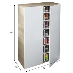 Garnero Arredamenti Armadio scarpiera 72x103h cm 6 ripiani bianco opaco rovere Stil Gihome® New