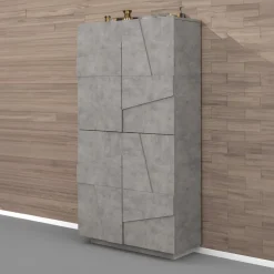 Garnero Arredamenti Armadio scarpiera 80x168h cm 4 ante grigio Zenzero Cemento Outlet