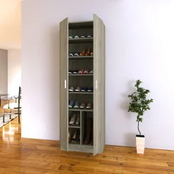 Garnero Arredamenti Armadio scarpiera 59x181h cm  2 ante moderna da ingresso rovere chiaro Max Outlet