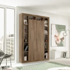 Garnero Arredamenti Armadio soggiorno 134x217h cm 2 ante moderna rovere scuro Trilogy Noce