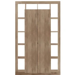 Garnero Arredamenti Armadio soggiorno 134x217h cm 2 ante moderna rovere scuro Trilogy Noce
