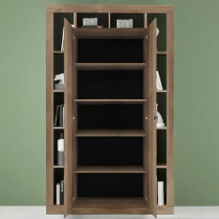 Garnero Arredamenti Armadio soggiorno 134x217h cm 2 ante moderna rovere scuro Trilogy Noce