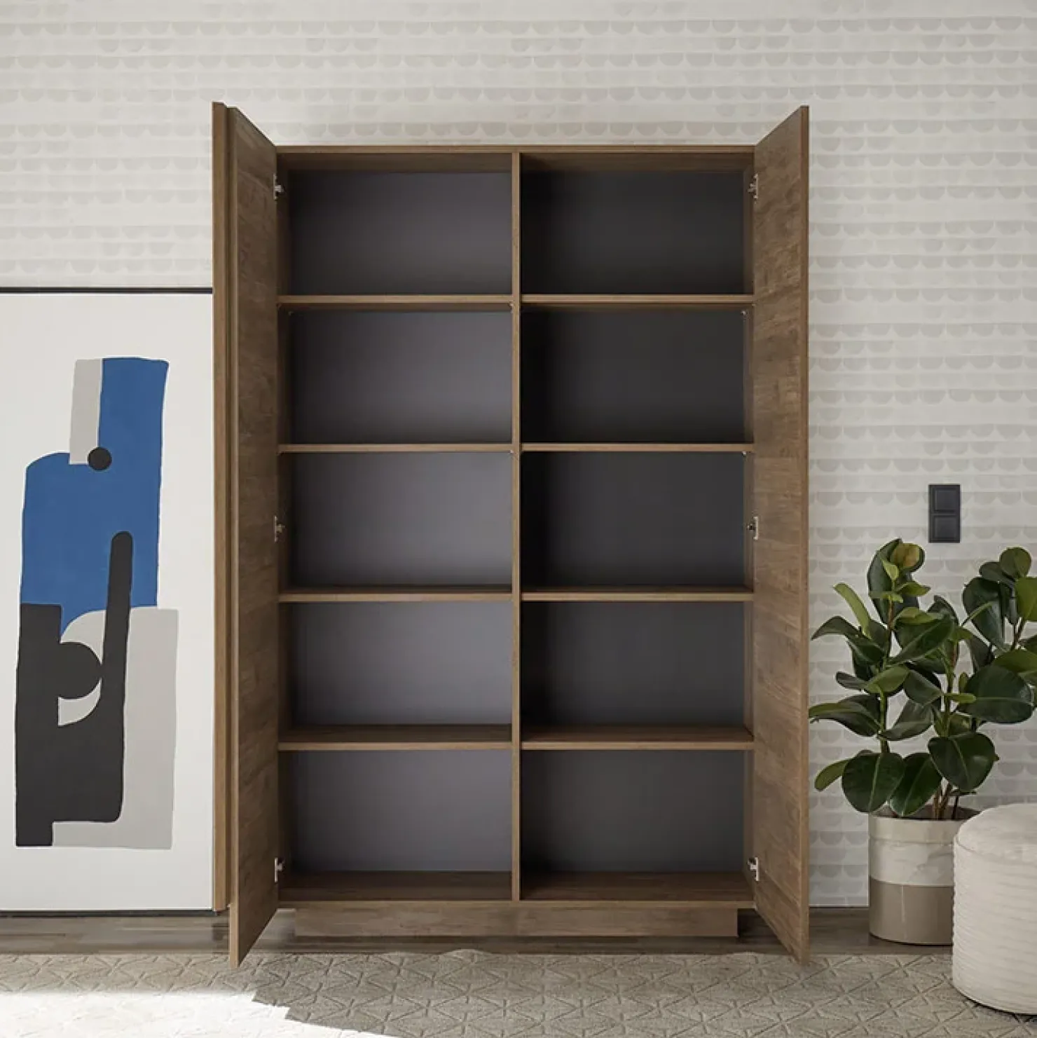 Garnero Arredamenti Armadio soggiorno 120x193h cm 2 ante moderno Alvarez Rovere