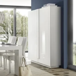 Garnero Arredamenti Armadio soggiorno 120x193h cm 2 ante moderno bianco laccato lucido Alvarez Bianco Lucido