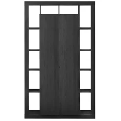 Garnero Arredamenti Armadio soggiorno 134x217h cm 2 ante moderno Trilogy Nero Frassinato Sale