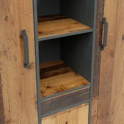 Garnero Arredamenti Armadio soggiorno 120x150h cm 2 ante 2 cassetti stile soft rovere scuro nero Urbania Discount