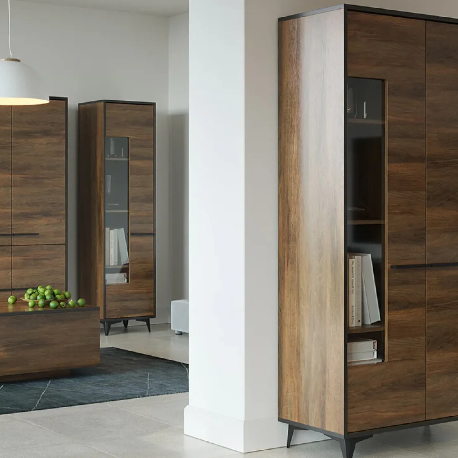 Garnero Arredamenti Armadio soggiorno 48x185h cm 1 anta noce Line Clearance