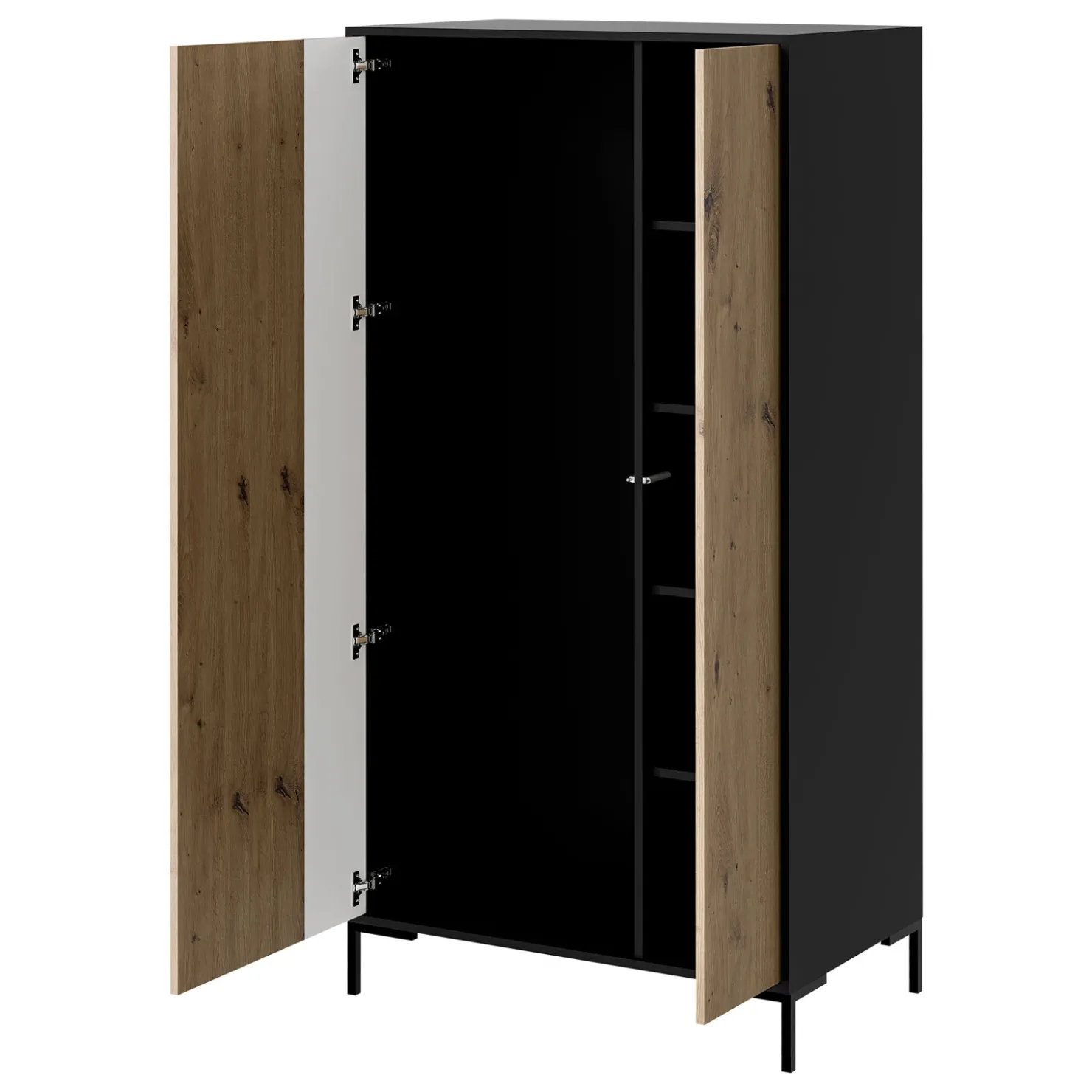 Garnero Arredamenti Armadio soggiorno 90x184h cm 2 ante rovere nero Duble Sale