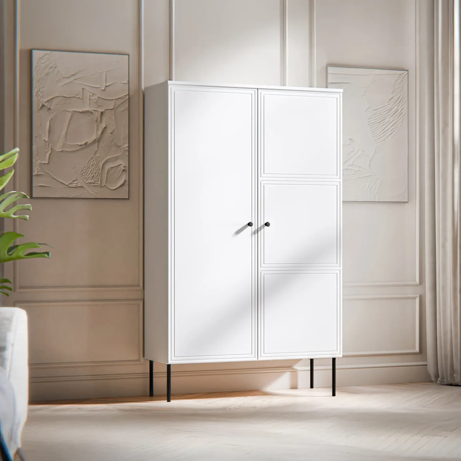 Garnero Arredamenti Armadio soggiorno 100x166h cm 2 ante Stark Bianco Opaco Sale