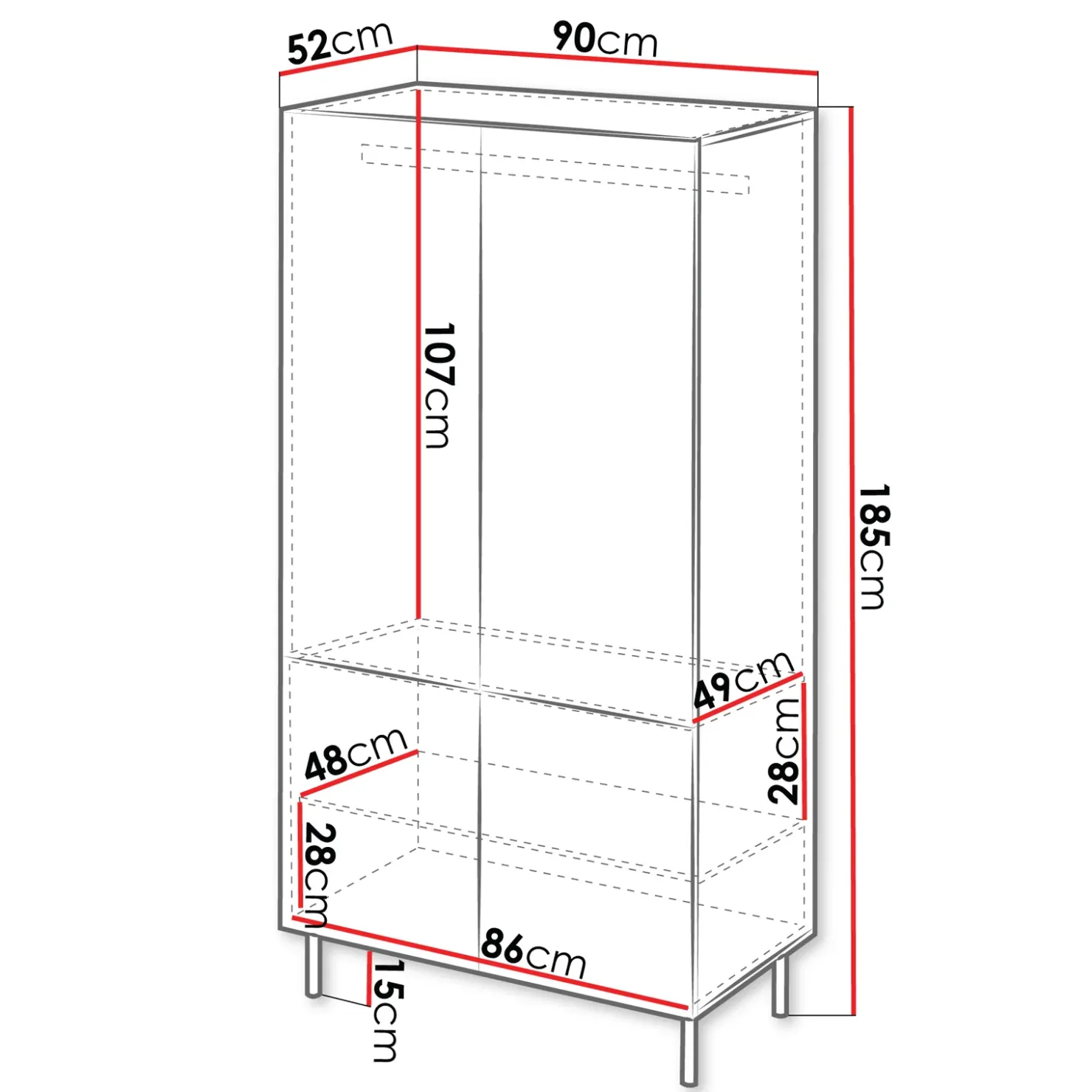 Garnero Arredamenti Armadio soggiorno 90x185h cm 4 ante con frontali cannettati beige Ziggy Discount