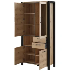 Garnero Arredamenti Armadio soggiorno100x200h cm industrial quercia nero opaco Neive Online