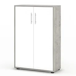 Garnero Arredamenti Armadio ufficio 79x118h cm 2 ante bianco frassinato cemento Woody Cemento - Bianco Frassinato Online